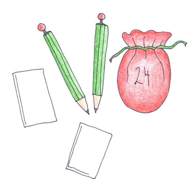ilustrace papírky a tužky