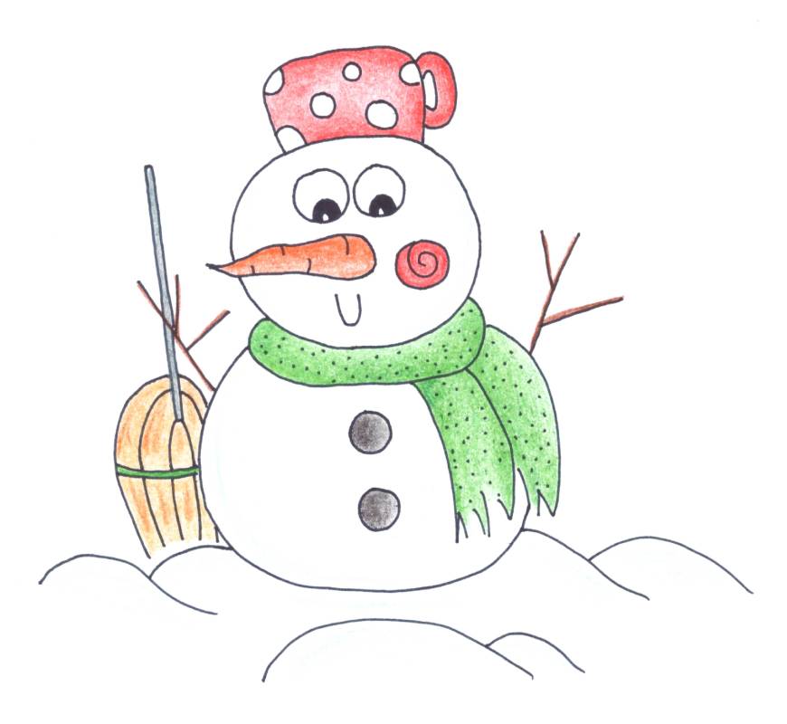 ilustrace sněhulák
