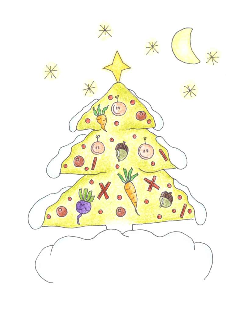 ilustrace vánoční stromeček