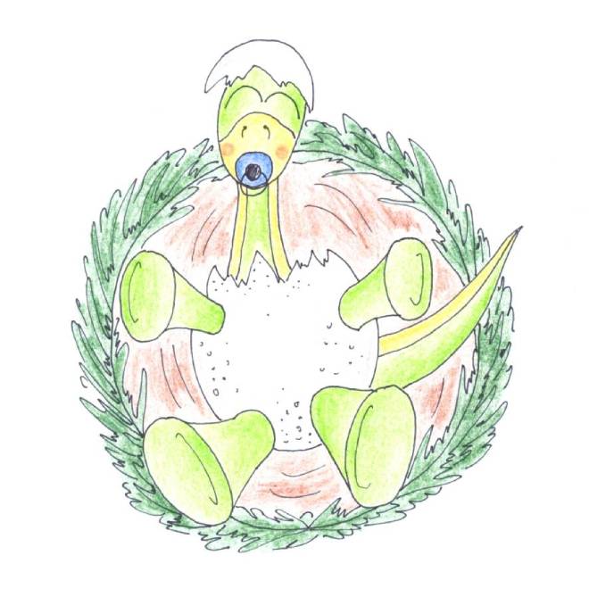 ilustrace narození apatosaura
