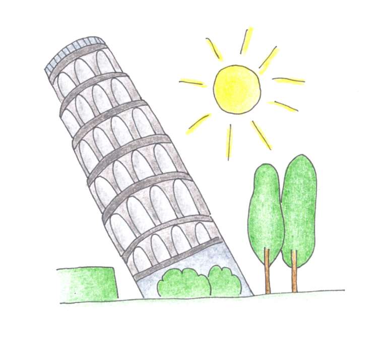 ilustrace věž Pisa