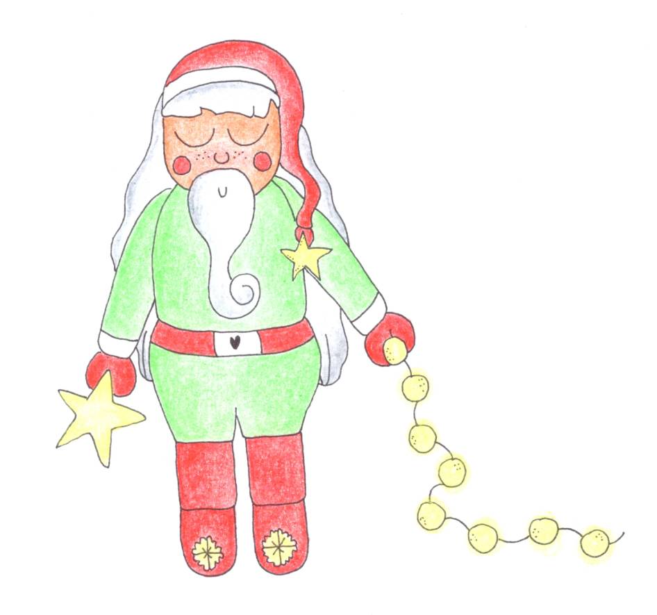 ilustrace vánoční skřítci