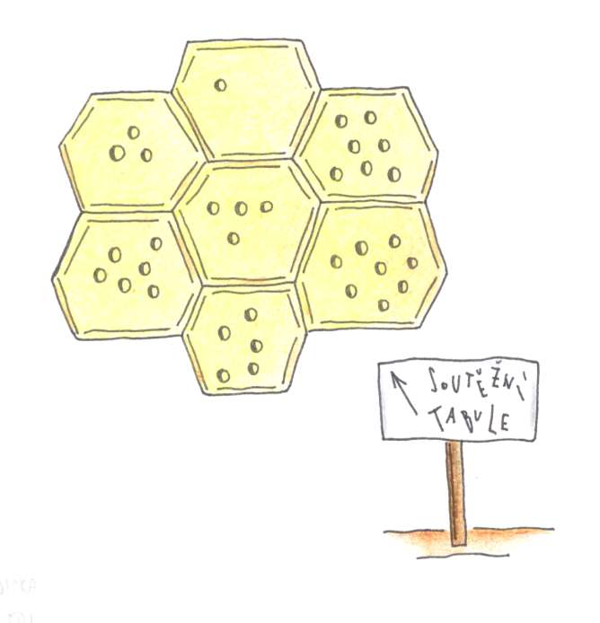 ilustrace včelí plást